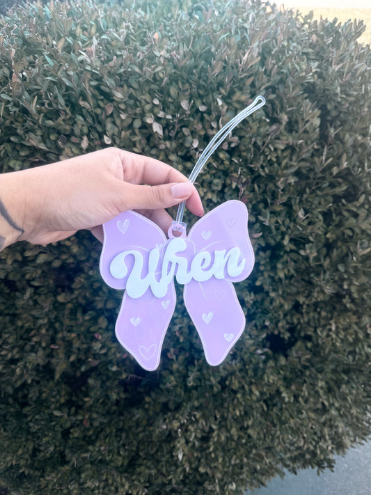 Bow tag- engraved