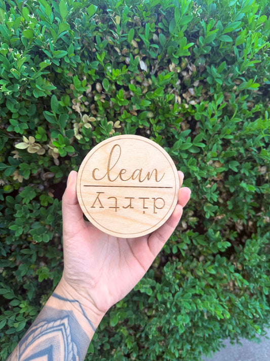 Clean/dirty dishwasher magnet