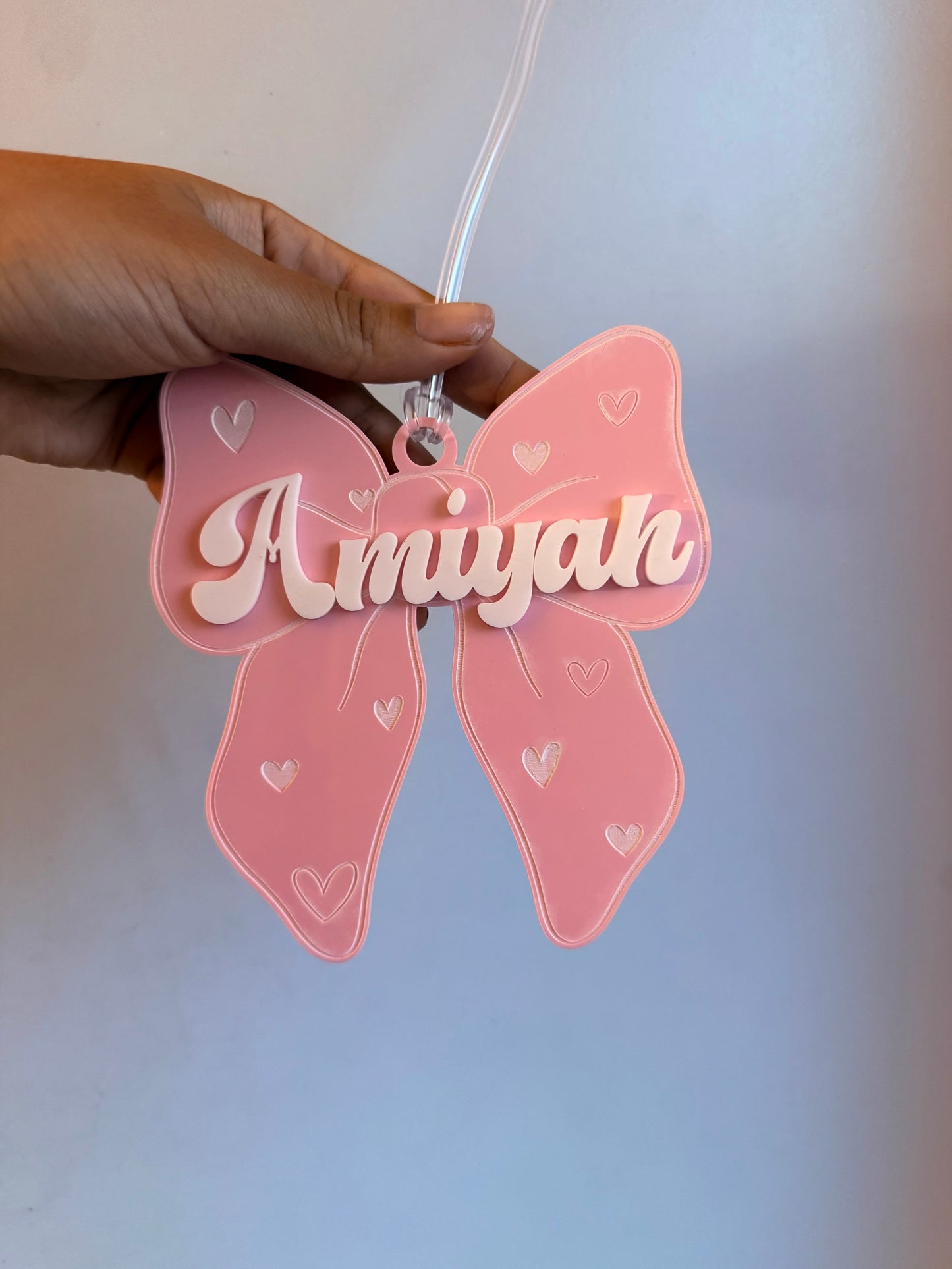 Bow tag- engraved