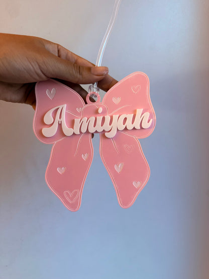 Bow tag- engraved